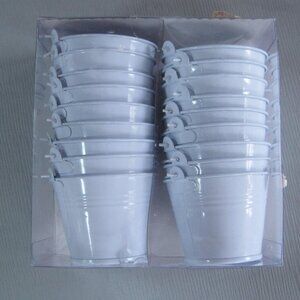 18 Pcs White metal Bucket Party Favors Buckets Garden Planters